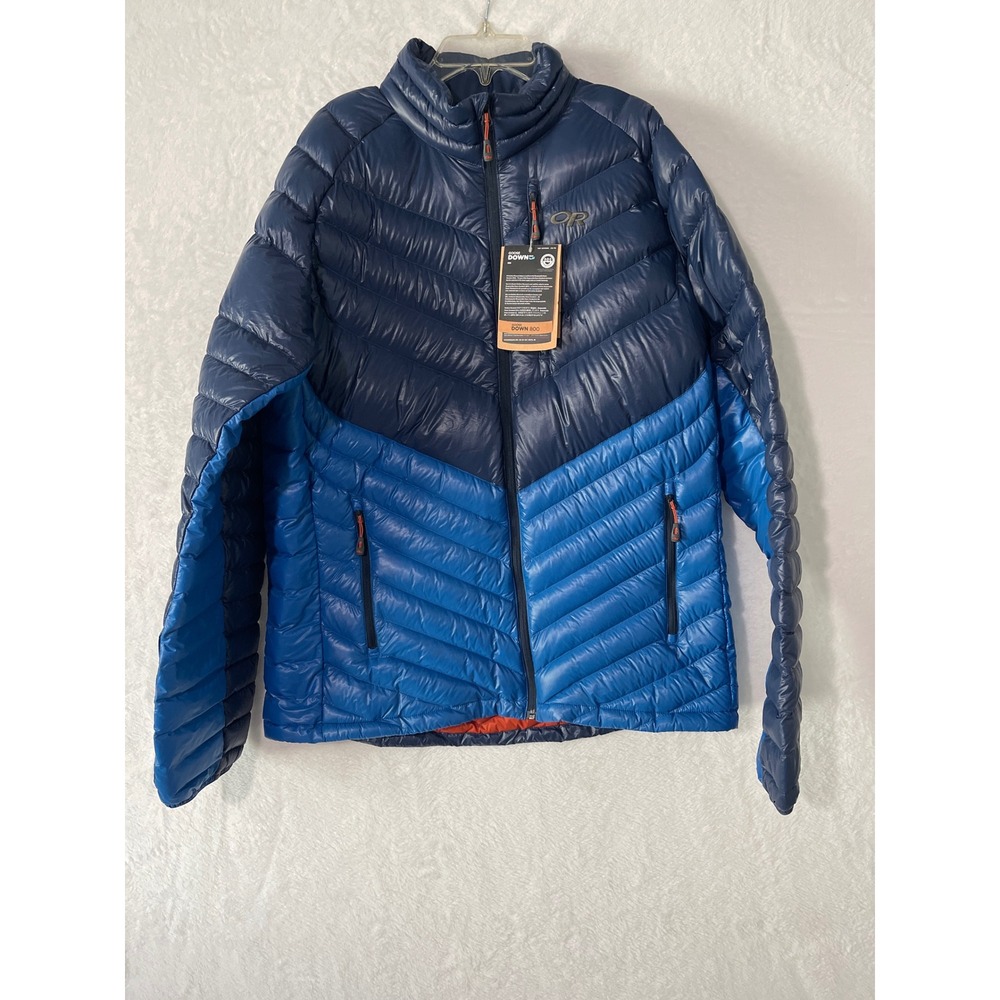 Outdoor Research Illuminate Down Jacket Mens XL Blue 800 Fill Puffer 268088 NWT